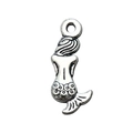 Antique silver mermaid pendant in alloy for DIY jewelry necklaces and bracelets - Mermaid (8213)
