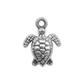 Antique silver sea turtle charm pendant in zinc alloy with vintage textured finish - Sea Turtle (8568)