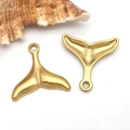 Gepolijste gouden walvisstaart hanger voor DIY-kettingen en armbanden accessoires - Walvisstaart (T2291)