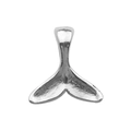 Antique silver whale tail charm pendant with textured metallic finish for jewelry making - Whale Tail (8750)