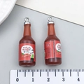 Ciondoli mini bottiglia di vino rosso in resina colorata con anelli in metallo - Bottiglia di Succo di Fragola Simulata