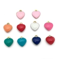 Mini enamel heart pendants in ten colorful finishes with gold plating for DIY jewelry making - Assorted Colors / Gold Heart (T2744)
