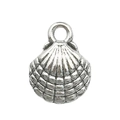 Antique silver scallop shell pendant charm in alloy for DIY jewelry making - Shell (9042)