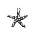 Antique silver starfish alloy pendant with textured surface for DIY jewelry making - Starfish (9043)