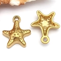 Gepolijste gouden roestvrijstalen zeester hanger voor DIY sieraden en kettingen - Zeester (T2298)