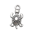 Antique silver turtle alloy charm with detailed shell pattern for DIY jewelry making - Turtle (10361)