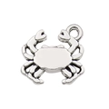 Antique silver crab charm in alloy metal for DIY jewelry making and necklaces - Crab (10362)
