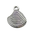 Antique silver scallop shell charm pendant made of alloy for DIY jewelry making - Shell (10372)