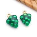 Pendentifs de raisins verts pour création de bijoux avec anneaux dorés brillants - Pendentif Raisin Vert (T1614)