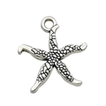 Antique silver starfish charm pendant in alloy for DIY jewelry necklace making - Starfish (10382)