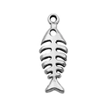 Antique silver fish bone charm pendant in alloy for DIY jewelry necklace and bracelet - Fishbone (10384)