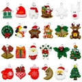 Set da 24 ciondoli natalizi con Babbo Natale, pupazzo di neve e renna per gioielli fai da te - Ciondoli natalizi in resina (SN1490)