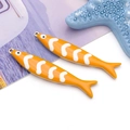 Orange clownfish enamel fish pendants in stainless steel for DIY jewelry making - Yellow (T1364)