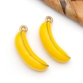 Pendentifs banane 3D en acier inoxydable pour création de bijoux DIY et bracelets - Pendentif Banane 3D Jaune (T1624)