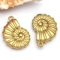 Golden spiral conch pendants in stainless steel for DIY jewelry making accessories - Sea Snail (T2263)