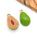 Pendentifs bijoux DIY avec breloques de fruits papaye et avocat en émail réalistes - Pendentif Avocat Vert (T3052)