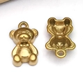 Polished gold bear charms for DIY jewelry making with smooth metallic finish and back cutout - Small Bear