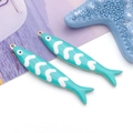 Enamel fish charm pendant in sea green and gold for DIY jewelry making sets - Green (T1367)