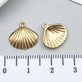 Golden stainless steel shell charms with textured surface for DIY jewelry making - Gold Shell Style (T3032)