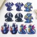 Colgantes de dragón de acrílico con impresión a doble cara en varios estilos de fantasía - Mezcla 10 Pcs Dragón Volador Estampado Acrílico