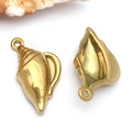 Goldener Muschel-Anhänger für DIY-Schmuck mit realistischer Spiraltextur - Muschel (T2269)