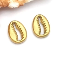 Goldene Muschelanhänger aus Edelstahl für DIY Halsketten und Ozean Schmuckdesign - Muschel (T2273)