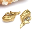 Goldene Wal-Anhänger für DIY-Schmuck mit polierter Edelstahloberfläche glänzend - Wal (T2275)