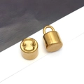 Set of two cylindrical gold vacuum-plated stainless steel pendants for DIY jewelry - Gold Lock(T2362)
