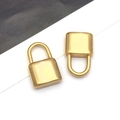 Pendentifs cadenas cœur en acier inoxydable doré poli pour bijoux DIY et colliers - Cadenas Concave Moyen Doré(T2364)