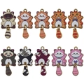 Pendentifs chat en alliage avec queue mobile pour la création de bijoux DIY et porte-clés - Mixte 10 Chat Émaillé Avec Queue Remuante (SN1398)