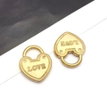 Détail de cadenas en forme de cœur dorés avec finition mate pour bijoux DIY - Cadenas Coeur LOVE Doré(T2368)