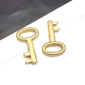 Paire de pendentifs clés en acier inoxydable doré mat pour la création de bijoux DIY - Clé Dorée(T2372)