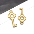 Détails de pendentifs clés en forme de cœur et d'ailes dorés pour la création de bijoux - Clé Fleur de Prunier Dorée(T2376)
