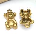 Golden bear pendants in stainless steel for DIY jewelry making necklaces and bracelets - Large Bear
