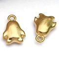 Set of two golden ghost-shaped metal pendants for DIY jewelry making accessories - Small Penguin