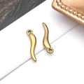 Paire de pendentifs piment 3D dorés au fini mat pour création de bijoux DIY - 电镀金色辣椒 (T2835)