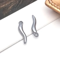 Vue détaillée de deux pendentifs piment en argent poli pour la création de bijoux DIY - 钢色小号辣椒 (T2860)