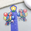Colorful acrylic parrot pendant with balloons for DIY jewelry, front and back view - Blue Acrylic Double-Sided Animal Print Balloon Parrot