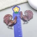 Colorful acrylic rooster pendant charm for DIY necklaces and earring jewelry making - Brown Acrylic Double-Sided Animal Print Long Colorful Tail Rooster