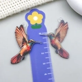 Pair of colorful acrylic hummingbird pendants with bright red and blue painted details - Orange Acrylic Double-Sided Animal Woodpecker (Small)