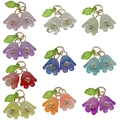 Colorful lily of the valley acrylic flower charms with pearl centers for DIY jewelry - Double Lily of the Valley Pendant (SN1333) / 10 Pieces Pack / Colorful