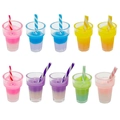 Σετ 10 πολύχρωμα μίνι μενταγιόν ρητίνης bubble tea με καλαμάκια για DIY αξεσουάρ και μπρελόκ - Μικτά Στυλ (SN1541)
