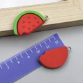 Pendentif DIY en forme de tranche de pastèque mordue avec motifs de cœur et anneau - Pastèque en Résine Rouge 17x32mm (24228)