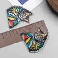 Detaillierte Makroansicht der Dicke und Größe von Acryl-Katzen-Schmuckanhängern - Mosaik Katze Stil (23982)