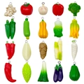 20pcs set of realistic resin vegetable charms with metal rings for DIY jewelry and keychains - Mixed 20 Vegetable Series