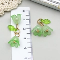 Pastel green acrylic lily of the valley earrings with gold chain, length 4cm - Lily of the Valley Pendant (23266)