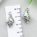 DIY antique silver seashell alloy pendants for necklaces and bracelets, 2cm jewelry charms - Ocean Conch Shape (22297)
