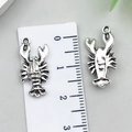 Antique silver lobster alloy pendants for DIY jewelry making, 25mm ocean animal charms - Ocean Crawfish Shape (22307)