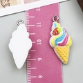 DIY colorful resin ice cream cone pendant with strawberry pattern and metal jump ring - White (Rainbow Strawberry Ice Cream Cone)