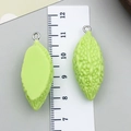 Detalle de dijes de resina de melón amargo en miniatura con anillo para joyería DIY - Melón Amargo Estereoscópico Verde